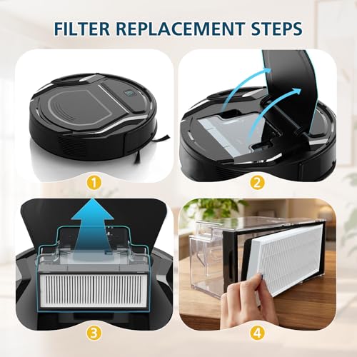 Filter Replacement Parts for Lefant M210 / M210P / M310 Ultra Robot Vacuums with Filter Size 𝟱.𝟯 * 𝟮.𝟬 𝗜𝗻𝗰𝗵 (for M210 "2025 Year and Later" NEW Model Machine)
