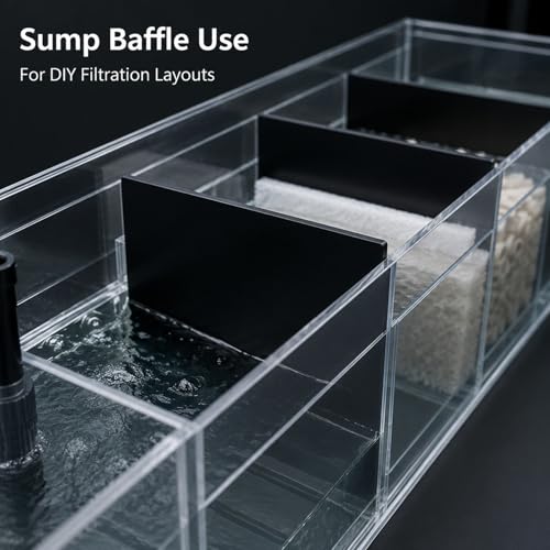 Opaque Black Acrylic Panel for Fish Tank Divider, One Side Matte One Side Glossy, Aquarium Background and Sump Baffle DIY Projects,Thickness 8mm,150x200mm 2PCS - color: Thickness 8mm, size: 150x200mm 2PCS