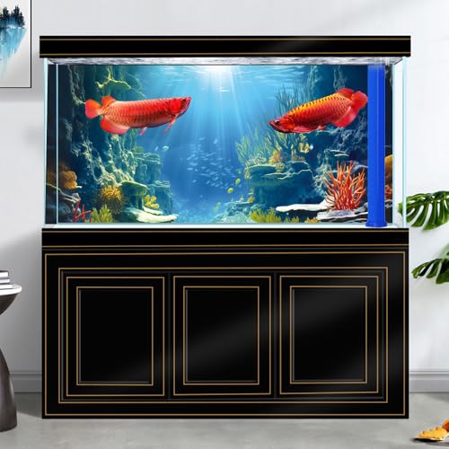 30X18IN Blue Sea Floor Aquarium Background, Natural Underwater World 3D Effect Fish Tank Decorations Background, Art Terrarium Background with 8 EVA Double-Sided Tape - color: Coral, size: 30X18in/75X45cm