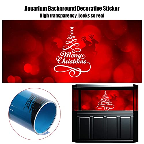 Christmas 3D Fish Tank Background Backdrop Aquarium Decorative Paper - Christmas TreeAquarium Background Poster PVC Self Adhesive Fish Tank Decor Landscape,122x61cm - size: 122x61cm