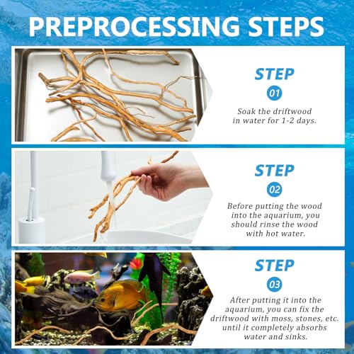 150g Natural Driftwood for Aquarium 12''-16'' Reptile Branches Terrarium Wood Long Driftwood for Aquarium Assorted Shapes Natural Decor - style: 0.33lb