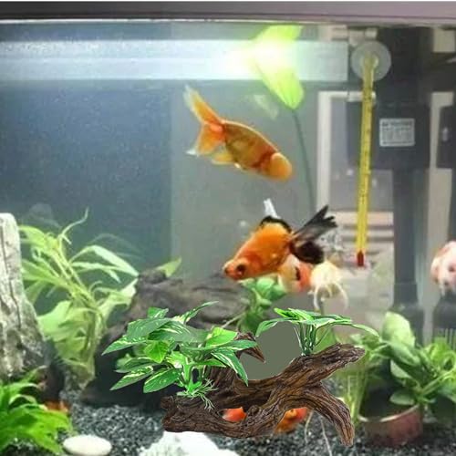alfyng Resin Driftwood Fish Tank Decorations Trunk Cave Aquarium Decor Ornaments Simulation Plants Betta Silk Leaf Tank Accessories Goldfish Bowl Décor (A) - color: A