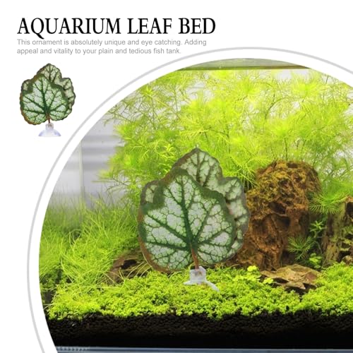 balacoo Betta Fish Leaf Hammock 2-Pack 3.54-Inch Silk Resting Pad with Suction Cup – Stress- for Aquarium Décor, Natural Habitat for Betta, Freshwater Tank Accessory