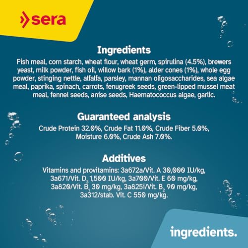 Sera Pleco Chips 13.4 oz./0.84lbs | Premium Fish Food for Ancistrus & Plecos | High Fiber | No Dyes & Preservatives | Supports Digestion & Promotes Healthy Growth | Ideal for Bottom Feeders - size: 13.4 Ounce (Pack of 1)
