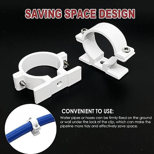 4pcs Water Pipe Clips,Wall Mounted Aluminium Pipe Clip Clamp C-Clamps Fastener,for Outside Diameter 32mm/1.25in Tubes (2632)