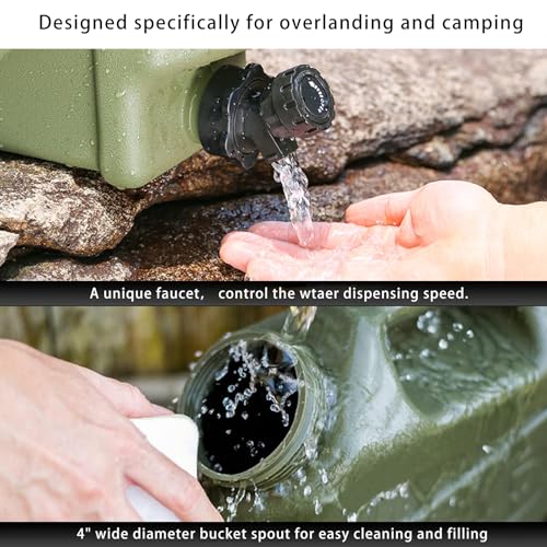 5 Gallon Water Jug with Spigot, BPA Free Leak-Proof Camping Water Container, Portable Emergency Water Storage for Outdoor Hiking, Camping, Home Use, Camping Essentials - color: 5gal-green