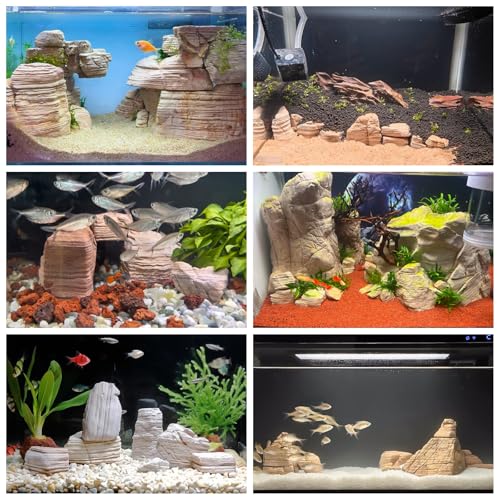 Natural Rock Stones Aquarium Rocks for Fish Tank Decoration Aquarium Landscaping Models Reptile and Amphibian enclosures-40lb(12-14Pcs) 2-9inch - size: 40lb (2-9inch 12-14Pcs)