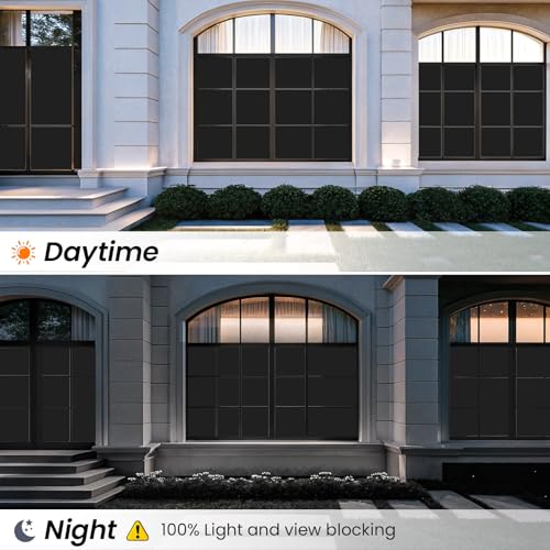 100% Blackout Window Film, Total Room Darkening, Static Cling, 17.52"x78.74" - color: Pure Black, size: 17.52"x78.7"