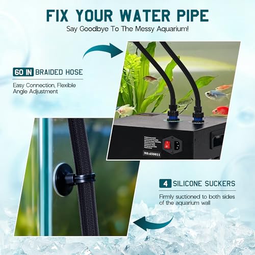 Albott 79 Gal Aquarium Water Chiller, 1/3 HP Fish Tank Chiller with Water Pump & 2 Pipes, Quiet Compressor Aquarium Cooler for Axolotl, Coral, Shrimp Tanks & Hydroponics, 110V Black - size: 1/3 HP