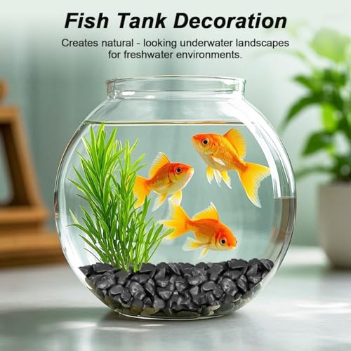 Rocks for Plants,Landscaping Pebbles, River Rocks Decorative Ornamental Pebbles, DIY Smoothed Rocks for Potted Plant Resin Art Vase Fillers Aquarium Gravel Rocks (1, Black, 2 Pounds) - color: Black, size: 2 Pounds
