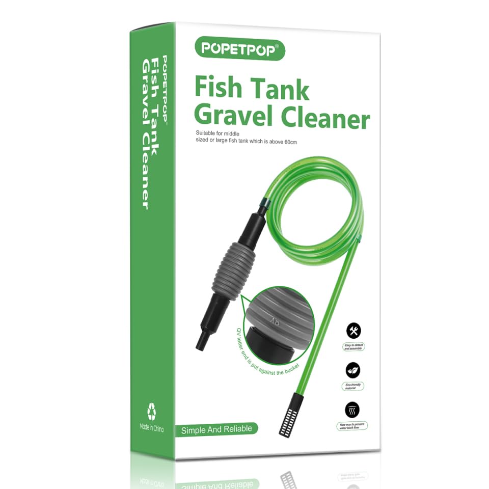 POPETPOP Aquarium Fish Tank Vacuum Siphon Cleaning Kit for Water Changing and Sand Cleaning