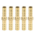 X AUTOHAUX 6mm Brass Barb Hose Fitting Straight Union Connector for Air Water Gas Oil 5pcs - size: 6mm