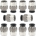 1/4 Air hose fittings, Push to Connect Air fittings Male Straight 1/4 Inch Tube OD x 1/4 NPT Thread Fitting (Pack of 10) - size: OD 1/4 - NPT 1/4, style: Male thread