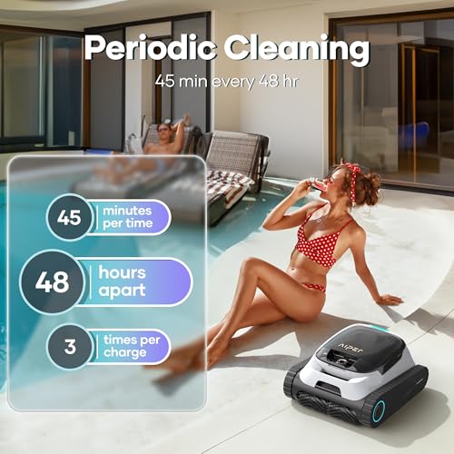 Aiper Scuba S1 Robotic Pool Cleaner, Wall & Waterline Cleaning, Cordless Pool Robot with 4 Modes, Smarter Navigation with High-Precision Sensors（Renewed） - color: White