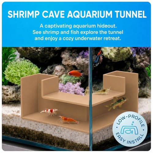 Aquarium Underground Tunnel 5", Clear Viewing Fish Tank Cave, Dual-Entrance Shrimp Hideout, Substrate Buried Decor for Betta, Loaches, Corydoras, Smooth ABS, Sand - color: Style A Sand