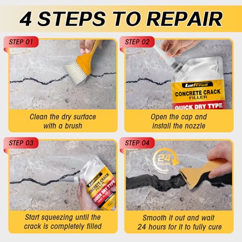 Asphalt Crack Sealant, Cement Crack Filler, High Elasticity Self Leveling Caulking Glue, Waterproof Concrete Repair for Driveways, Walkway, Patio, Joint, Indoor and Outdoor (1 Pack - 1.1LB) - style: 1 Pack - 1.1LB