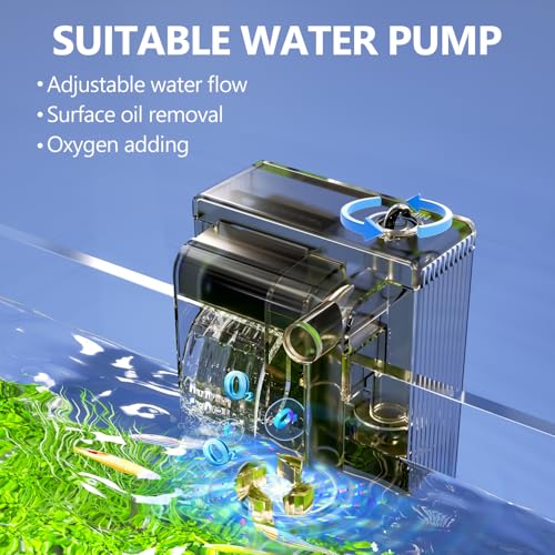 3 Gallon Fish Tank Aquarium Kit with HOB Filter, LED Light with Timer, Lid, Siphon Vacuum Cleaner, Self Cleaning Glass Rimless Betta Tank - size: 3 Gallon