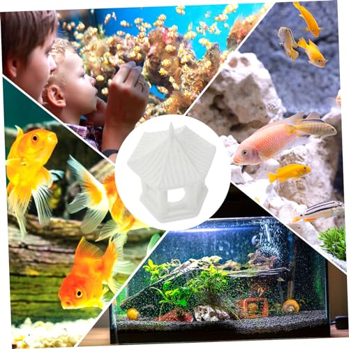 HANABASS Hexagonal Pavilion Ornament 2.79X2.44X2.16In Miniature Ceramic Pavilion Statue for Fish Tank Decor Aquarium Decoration Zen Garden Accessories and Desktop Ornament