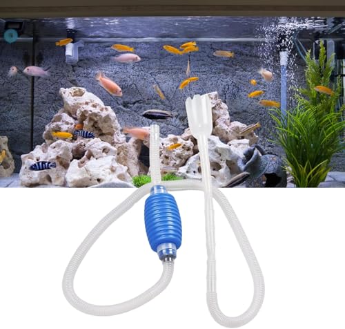 Manual Fish Cleaner, Mini Portable Fish Toilet Suction Machine Convenient Simplely Use Aquarium Siphon Water Changer with Filter for Aquarium Drainage Water Filling and Sucking