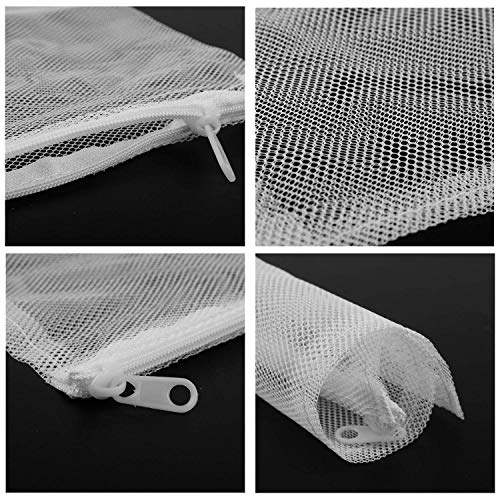 10 Pieces Aquarium Filter Bags Fish Tank Media Mesh Filter Bags Net Bag with Zipper for Charcoal Pelletized Remove Activated Carbon, Biospheres, Ceramic Rings