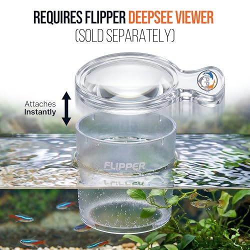 FL!PPER DeepSee Scope 4-Inch Top Down Aquarium Viewer Accessory | Converts DeepSee Magnifier into a Submergible Coral Observation & Photography Lens | Eliminates Surface Glare (Viewer Not Included)
