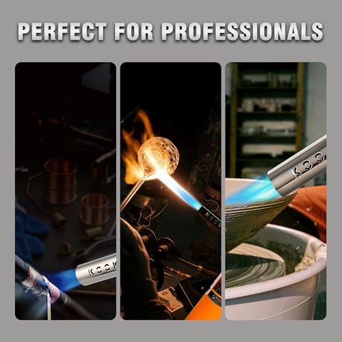 Propane Torch Head,Powerful 4-Flame Blow Torch Head Trigger Start Propane Torch with Igniter MAPP Gas Torch Kit Grill Gun on 1-lb Propane Tank Holder for Soldering Welding Brazing Cooking - style: Torch Only
