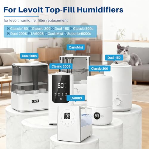 30 Pack Top Fill Humidifier Filter Replacement for LEVOIT Classic160, Dual150, Dual200S, Classic300(S), LV600S, OasisMist 450S, Superior6000S Series Humidifiers to Improve Humidification - color: Humidifier Filters -30 Pack