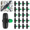 Kalolary 20PCS Locked Barbed Tee Connectors, 5/16" to 1/4" Drip Irrigation Fittings Kit 8/12mm to 4/7mm Tube Lock Female Connector 3-Way Barbed Lock Irrigation Parts for Watering System (Black Green) - color: Black Green 5/16" to 1/4" 3-Way