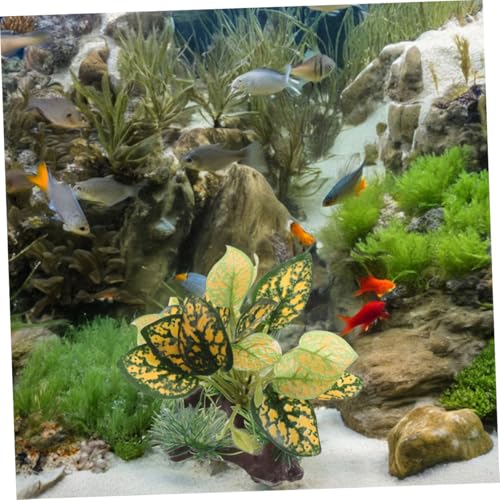 2pcs Aquarium Artificial Plastic Plants Fish Tank Accessories Leaf Hammock Pad Small Tank Decorations Plastic Fish Hides for Betta and Goldfish