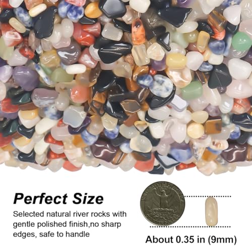Vase Filler,Landscaping Pebbles, River Rocks Decorative Ornamental Pebbles, DIY Smoothed Rocks for Potted Plant Resin Art Vase Fillers Aquarium Gravel Rocks (Mixed Color, 1 Pound) - color: Mixed color, size: 1 Pound