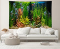 CHNYWORK 205x118 Inches Fish Tank Tapestry Wall Hanging Aquarium Underwater Grass Leaves Aquatic Plant River Stone Bed Lake Fish Background Living Room Bedroom Aesthetic College Dorm Wall Decor - size: 205''x118''