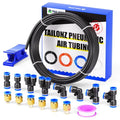 TAILONZ PNEUMATIC Black 4mm or 5/32 inch OD 2.5mm ID Polyurethane PU Air Hose Pipe Tube Kit 10 Meter 32.8ft - color: Black, size: 4mm OD/32.8ft/10m