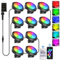 T-SUN Submersible RGB LED Pond Lights – IP68 Waterproof Fountain Lights with Smart App & Remote, 16 Million Colors Underwater Lighting for Koi Ponds/Garden Water Features Aquarium (10-Pack) - size: Set of 10