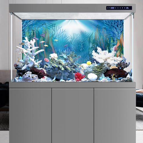 AWERT Vinyl 36x24 inches Underwater World Aquarium Background Aquatic Plants Coral Pearls Fish Tank Background Tropical Terrarium Background - size: 36x24in/90x60cm