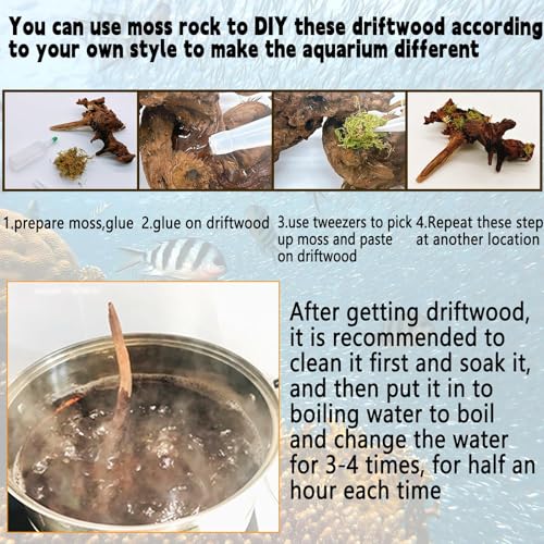 Hamiledyi Aquarium Driftwood 3PCS Natural Trunk Driftwood Assorted Branches 8-12" Reptile Wood Decor Terrarium Ornament Fish Tank Decoration - size: XL:Mopani Driftwood (8-12in 3PCS)