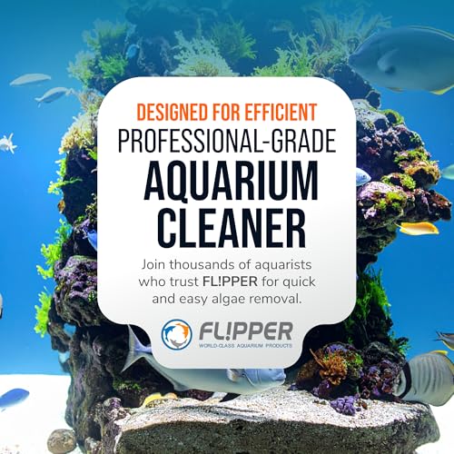 FLIPPER EDGE Standard Limited Edition Clownfish Magnetic 2-in-1 Aquarium Cleaner for Glass and Acrylic Tanks up to 1/2" (12mm) Thick – Dual Blade Design with Floating Algae Scraper and Cleaning Tool - color: LTD Clownfish, style: Standard - For Tanks 3/8