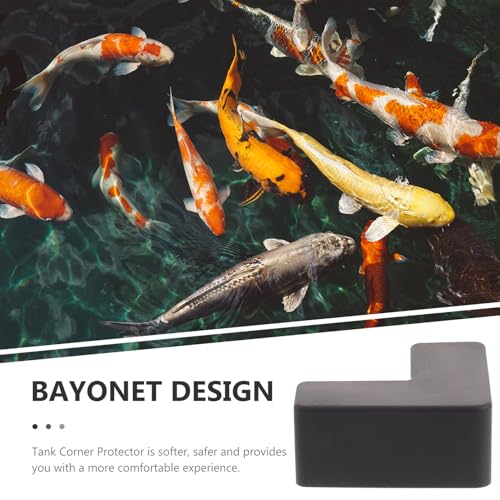 Kisangel 6pcs Black Medium Silicone Corner Protectors Anti-Collision Guard for Fish Tank and Aquarium Edges, Soft Safety Bumpers for Pets and Furniture Edge Protection