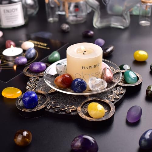 Polished Stone Set Citrine Crystals, 0.8" Handpicked Tumbled Gemstones Rocks, Pebbles for Reiki, Chakra, Healing, Home Decor - color: Citrine, size: 0.8"
