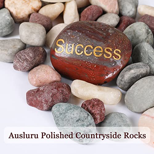 5lbs Natural River Rocks, Polished Pebbles for Plants Garden, 1-2 inch Decorative Countryside Stones, Ideal for Fish Tank, Vases, Crafting, Garden Landscaping Rocks,Countryside - size: 5 Pounds, style: Idyllic