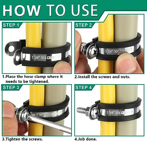 OURU 30pcs 3/16 Inch Cable Clamp,304 Stainless Steel Rubber Coated Cushioned Insulated Cable Clamps-Metal Wire Clamps,Pipe Clamps for Tube,Lines(Black,5mm) - size: 30pcs - 3/16"