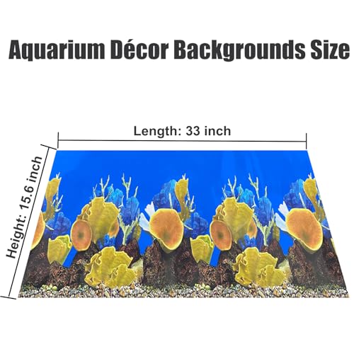 XCNO Aquarium Background Seabed Coral Rock Water Plants Fish Tank Backdrop 10 20 Gallon Fish Tank Background for Aquarium - color: Seabed Coral, size: 15.6" x 33" In