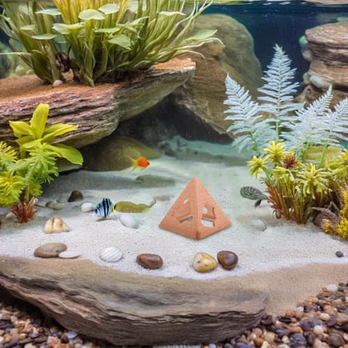 YARNOW Aquarium Ceramic Shrimp Cave and Fish Hiding Cave for Breeding, Betta Fish Tunnel, Non-Toxic Aquarium Shelter Ornament for Shrimp and Small Aquatic Pets