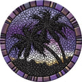 Decorative Pool Art - Poolmat - 50+ Designs Easy to Install and Remove - size: 29" in Diamater, style: Purple Palm Trees