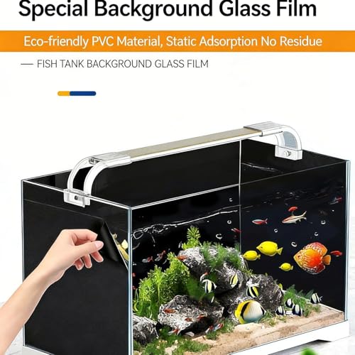 Black Aquarium Background Sticker, electrostatic adsorption Type—no Glue Required, Leaves no Residue, Easy to Install, and Reusable. Fish Tank Poster Decoration (39 x 23.6inches) - size: 39 x 23.6inches