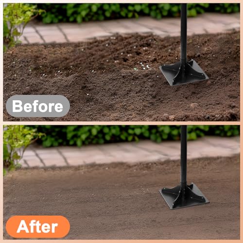 Heavy-Duty Steel Tamper, 8x8 Inch Laborsaving Ergonomic Hand Soil Tamper, Garden Landscaping Tool for Ground & Gravel Leveling Dirt Compactor, 48 Inches Total - style: 8x8 Inches