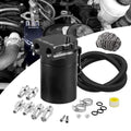 RULLINE Universal 350ml Oil Catch Can Tank 0046 Aluminum Polish Baffled Reservoir Black Upgraded Braided Hose - color: Black, size: Basic version