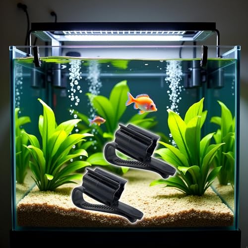 4Pcs Fish for Tank Mounting Clip Water Pipe Hose Holder Multifunction Adjustable Clamp for 0.31""-0.62"" Dia Tub Aquarium Tube Holder, Aquarium Air Pump Accessories Aquarium Pumps and Filters (Black)