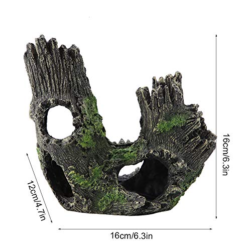 Tyenaza Aquarium Driftwood Decoration, Driftwood Resin Crafts Ornament for Aquarium Decoration Fish Tank Wood with Holes & Aquarium Caves Fish Tank Wood Decor(ST-004B) - color: St-004b