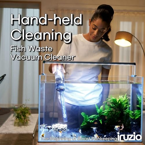 Aquarium Cleaner 2-in-1 – Large (13.8–23.6 in Water Depth) | Air Pump Powered | Removes Debris on Top of the Substrate | Reduces Floating Fine Particles - size: Large