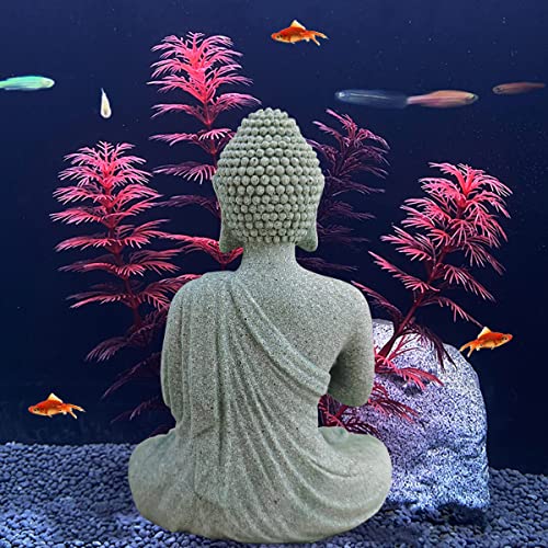 livelyfish Aquarium Buddha Statue Japanese Buddah Figurine Fish Tank Buda Sandstone Sculpture Zen Ornaments Underwater Landscape Decoration,Gift - size: D
